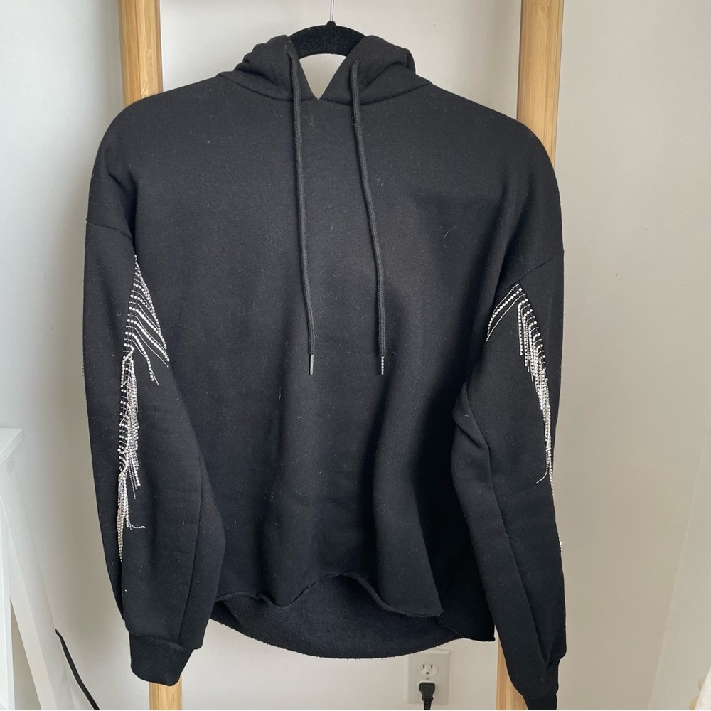 Bedazzle Fringe Hoodie
